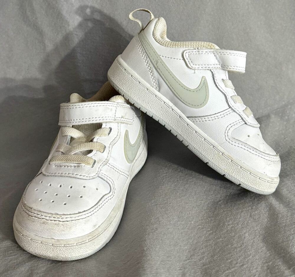 Nike Court Borough Low 2 White BQ5453-118 Toddler Size 7C Sneakers - Need Clean